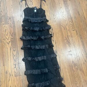 Fashion Nova Black Lace Maxi Dress